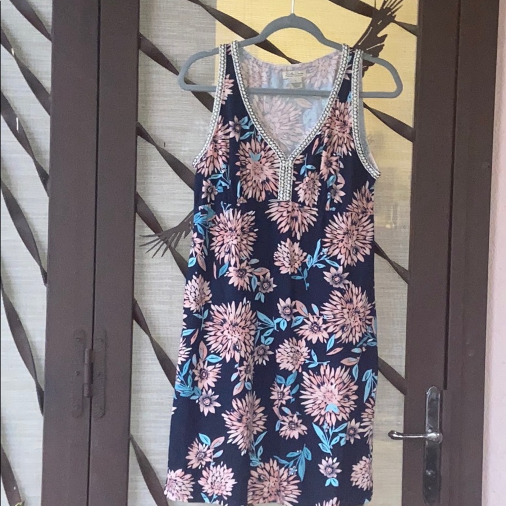 🌸 Lucky Brand Boho Style Colorful Blue Floral Sleeveless Mini Dress 🌸